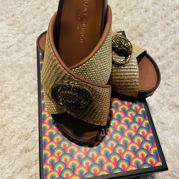 Kurt Geiger Gold and Brown Women's Sandals - Picture 7 of 10